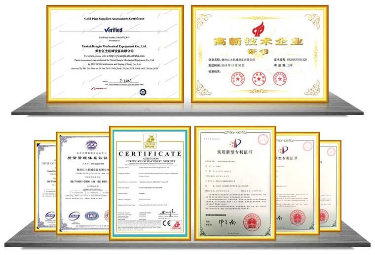 Certificate of JIANGTU excavator attachments 